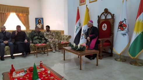 Li Elqoşê Pêşmerge beşdarî pîrozkirina cejna Kirîsmes bûn