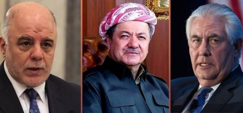 Tillerson ji Barzanî û Ebadî xwest deriyê diyalogê vekirî bihêlin