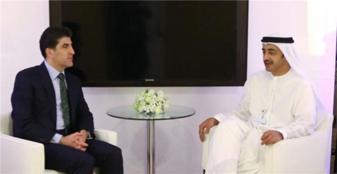 Nêçîrvan Barzanî û wezîrê derve yê Îmaratê civiyan