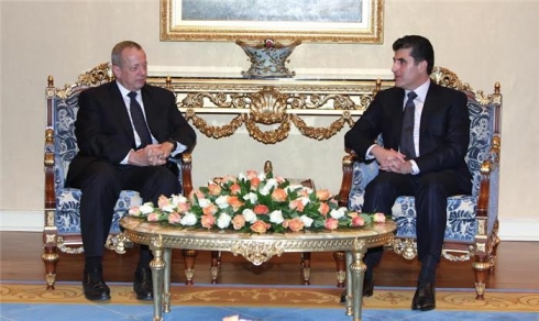 Nêçîrvan Barzanî pêşwazî li şandeyeke balaya Amerîkayê dike