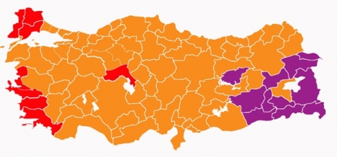 HDP li 11 bajaran û AK Partî li 62 bajaran bûne partiya yekem