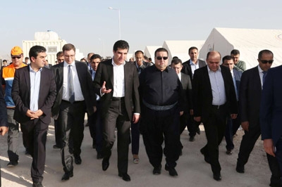 Prime Minister Barzani visits refugee camp under construction in Duhok province