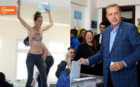Jinên FEMEN li Stenbolê Erdogan protesto kirin