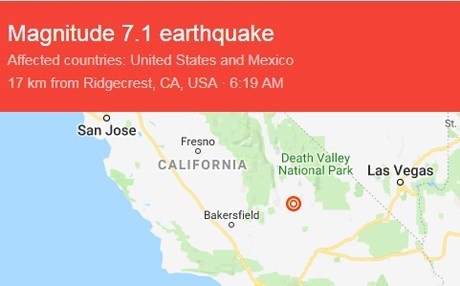 Li Kalîforniyayê bi hêza 7.1 erdhej qewimî