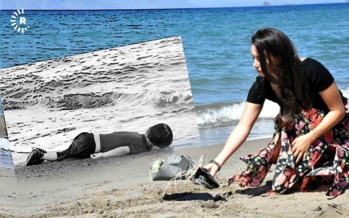 Alan Kurdî li cihê ku xeniqî hat bi bîranîn