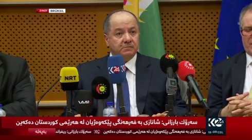 Barzanî gotarek li pêş Parlementoya Ewropa pêşkêş kir