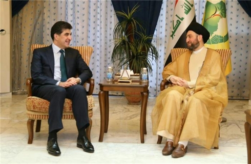 Nêçîrvan Barzanî pîrozbahiyê li Emar Hekîm dike