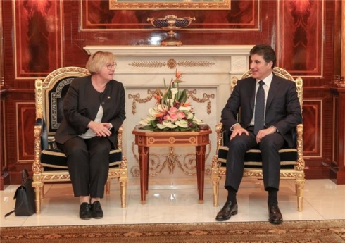 Nêçîrvan Barzanî tevî şandeyaka Herêma Band Vordingborg a Elmaniya civiya