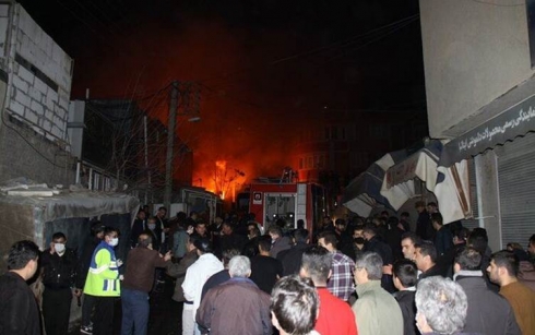 Bazara Mehabadê ya herî mezin şewitî