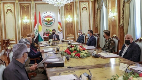 Serokê herêma Kurdistanê li gel Fermandarên hêzên pêşmerge civiya