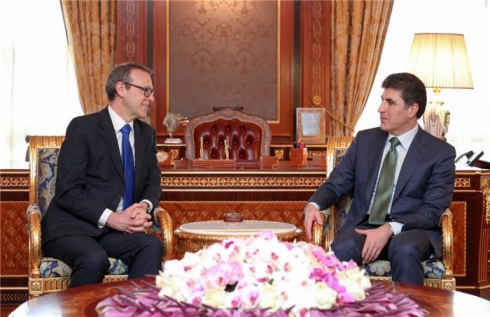 Nêçîrvan Barzanî bi şandeyeka Brîtanyayê ra rewşa deverê dinirxîn in