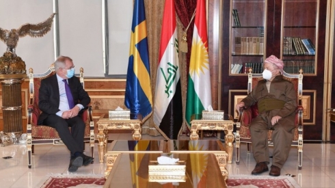 Serok Barzanî li gel balyozê Swêdê civiya