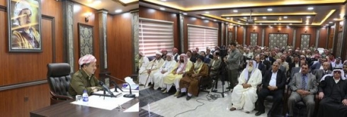 Serok Barzanî li gel Kurdên Ezidî civiya