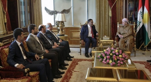 Serok Barzanî pêşwaziya Serokê Îtîlafa Niştîmaniya Opozîsyona Sûriye kir