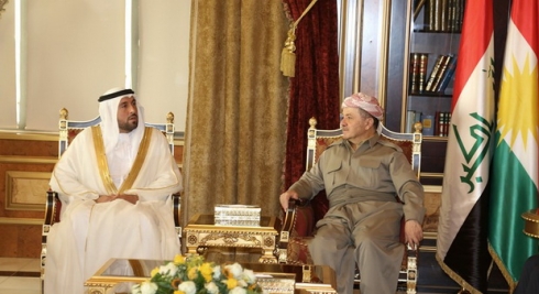 Serok Barzanî li gel heyeteke heyva sor ya Emaratê civiya