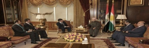 Serok Barzanî li gel Bruno Geddo civiya