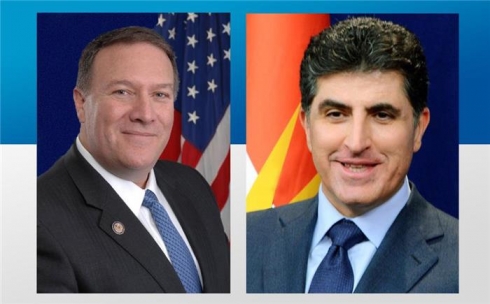 Naveroka peywendiya telefonîya Nêçîrvan Barzanî û Mike Pompeo