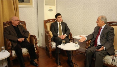 Serokwezîr serdanan Fexrî Kerîm dike û rewşa siyasî û emnî ya Îraq û Kurdistanê dinirxînin