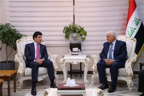 Nêçîrvan Barzanî digel Falih Feyaz civiya