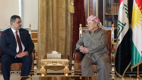 Serok Barzanî li gel wezîrê berevanî yê Îraqê civiya