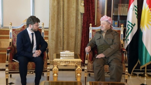 Serok Barzanî li gel Konsulusê Franseyê yê li Hewlêrê civiya