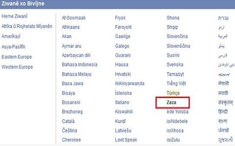 Piştî kurmancî Zazakî jî lê hat zêde kir