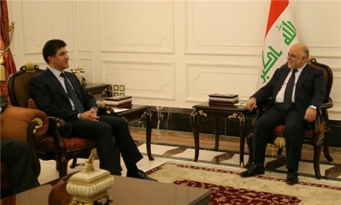 Nêçîrvan Barzanî û Ebadî ji bo çareser kirina pirsgirêkan pêdagiriyê li ser diyalogê dikin