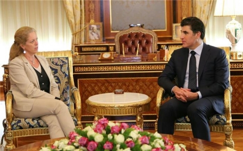 Nêçîrvan Barzanî pêşwaziya şandeka Balyozxaneya Amerîkayê dike