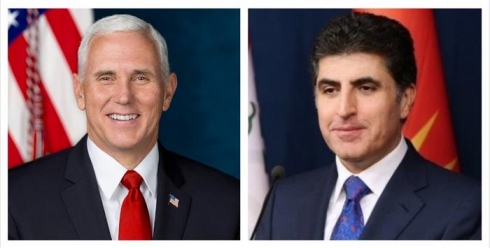 Nêçîrvan Barzanî û Mike Pence rewşa Îraqê dinirxînin