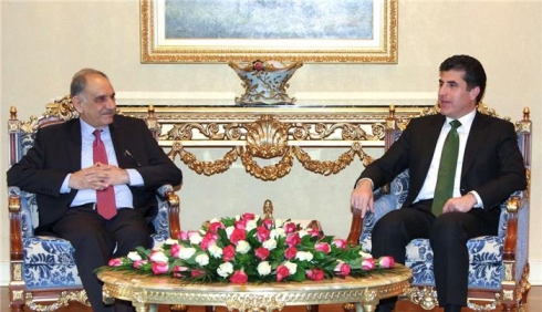 Nêçîrvan Barzanî pêşwazî li cîgirê serokwezîrî Îraqê dike