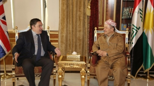 Serok Barzanî pêşwaziya Balyozê Brîtanyayê li Iraqê kir