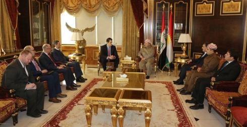 Serok Barzanî pêşwaziya şandekî bilinda Amerîkayê kir