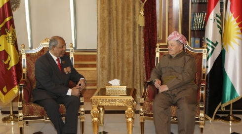 Serok Barzanî pêşwaziya Balyozê Sirîlanka li Iraqê kir