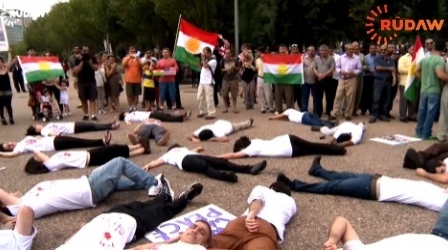 Li Amerîkayê kurdan li dijî DAIŞê xwepêşandan kirin