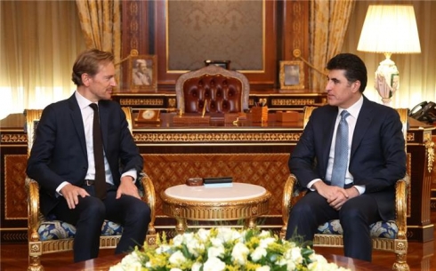 Nêçîrvan Barzanî pêşwaziya Balyozê Beljikayê li Îraq û Urdinê dike