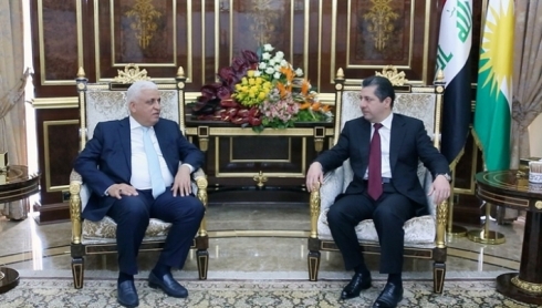 Mesrûr Barzanî û Falih Feyaz peyvendiyên Hewlêr û Bexdayê gotûbêj kirin