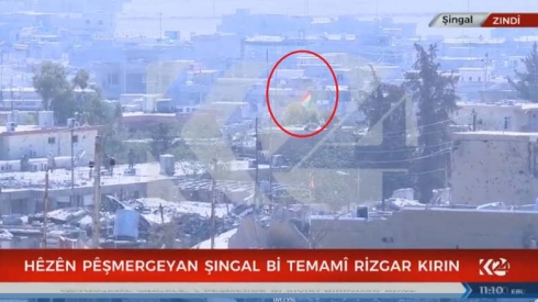 Alaya Kurdistanê li nav Şingalê hat bilindkirin