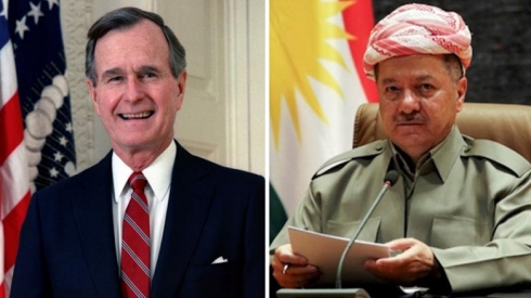 Serok Barzanî serxweşiyê li malbata Bush dike