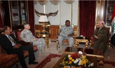 Serokê Herêma Kurdistanê pêşwaziya Fermandeyê Giştî yê Hêzên Emerîka li Iraqê kir