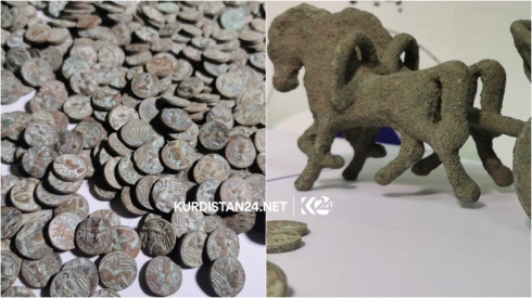 Li Helebce polîsan destxistine ser 7 parçeyên şûnwarî û nêzîkî 5 hezar sikeyan