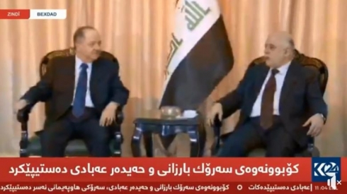 Serok Barzanî li gel Heyder Ebadî civiya