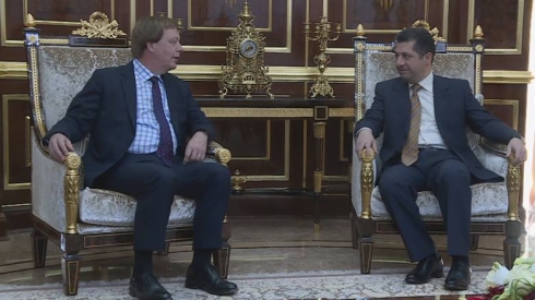 Mesrûr Barzanî û Balyozê Brîtanya l Iraqê, pirsa referandûmê û şerê DAIŞê gotûbêj dikin