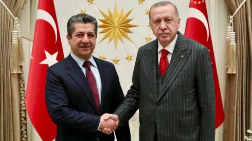 Serokwezîr Mesrûr Barzanî û Serokomar Erdogan di civînê de ne