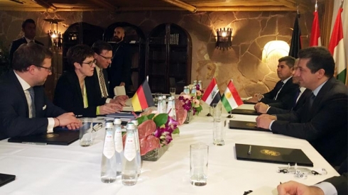 Mesrûr Barzanî û Annegret Kramp-Karrenbauer civiyan