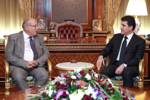 Nêçîrvan Barzanî û Balyozê Yunanê li Iraqê civîyan