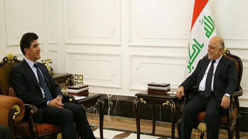 Nêçîrvan Barzanî û Ebadî şandina mûçeyên fermanberan gotûbêj dikin