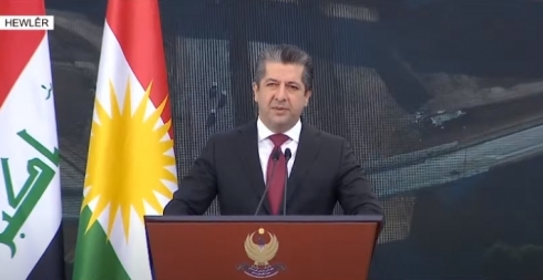 Mesrûr Barzanî di merasîma vekirina şeqama 150 metrî ya Hewlêrê de gotarek pêşkeş kir