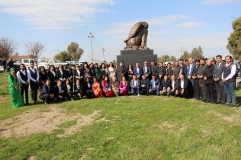 Li Çemçemalê perde li ser peykerê ‘‘Na ji bo tundûtîjî’’ hat rakirin