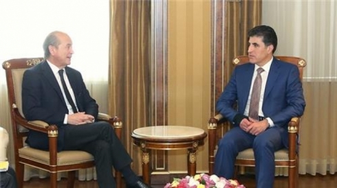 Nêçîrvan Barzanî pêşwaziya şandeka Fransayê kir