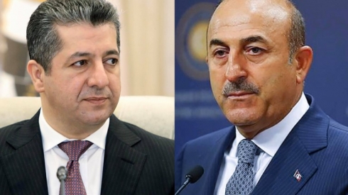 Mesrûr Barzanî û Çavuşoglû bi rêya telefûnê axefîn